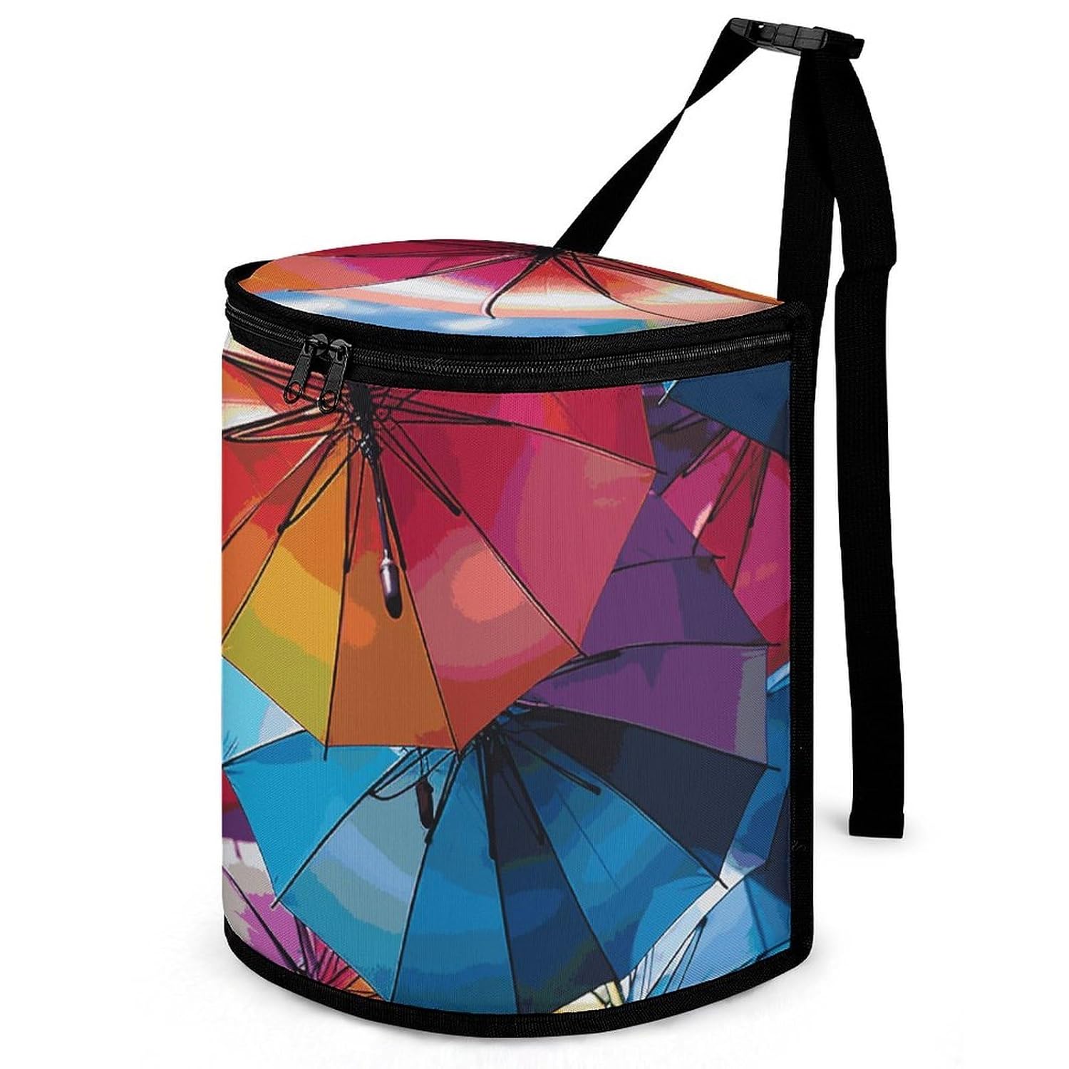 Colorful Umbrella Car Trash Can with Lid Large Capacity Hanging Auto Trash Bin Leak-Proof Waterproof Trash Bin Cars Must Haves Interior Accessories