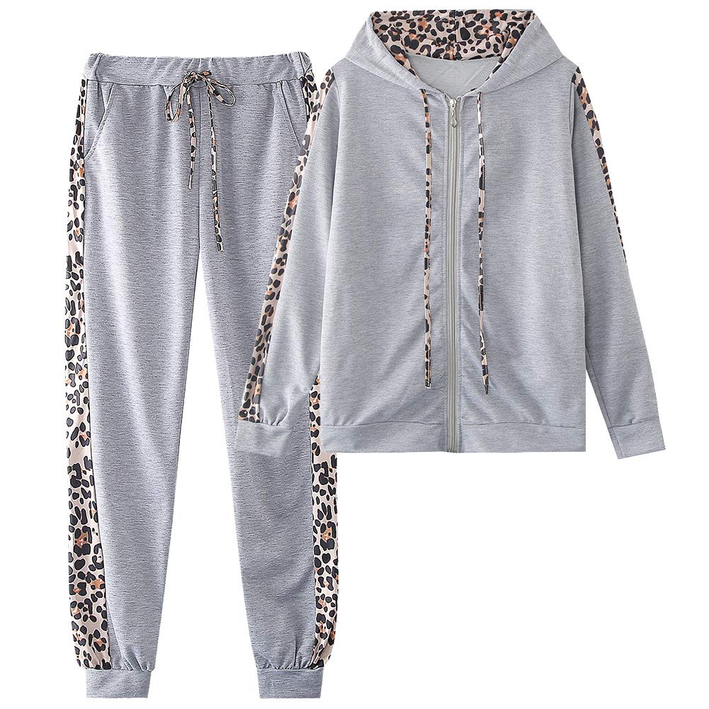 amropi Women's 2 Piece Tracksuit Sweatsuits Sets Hoodie Sweatshirt and Jogging Sweatpants Suit