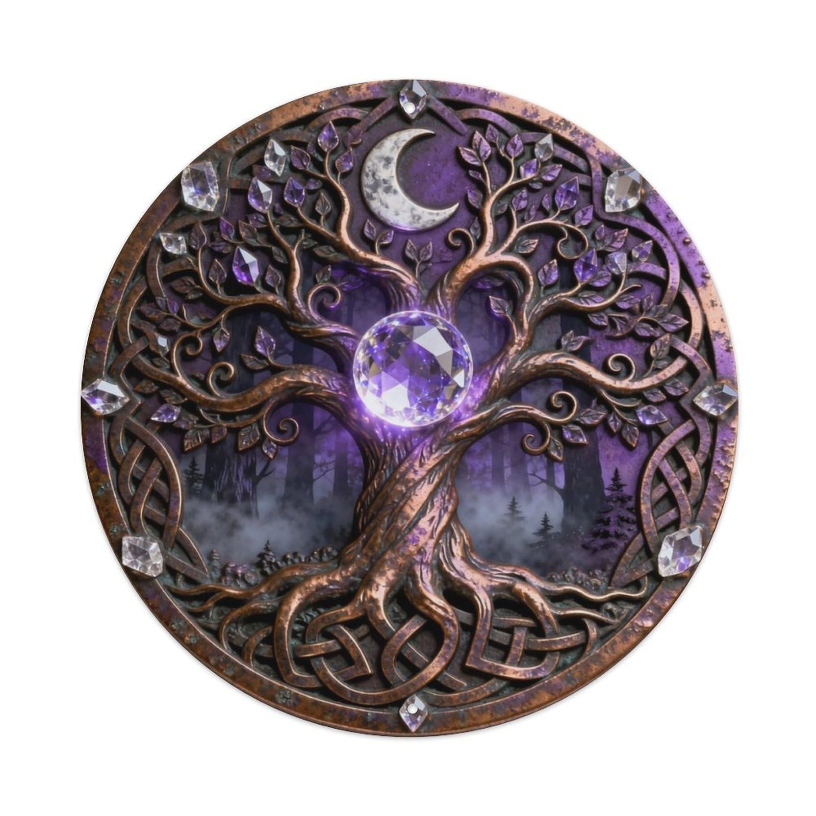 Celtic Crystal Ball Tree Life Metal Tin Sign Plaque