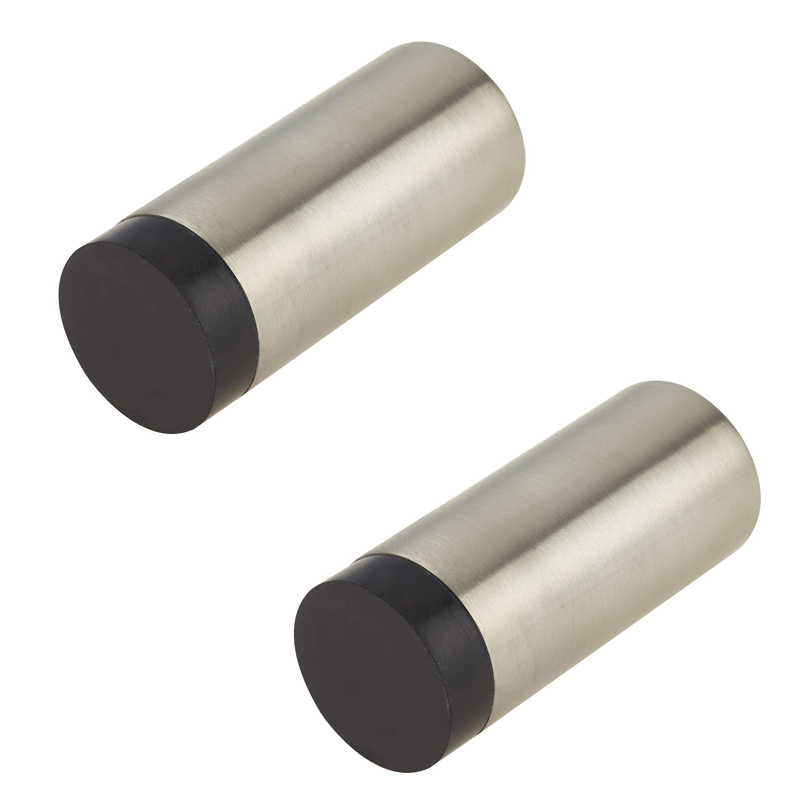 Door Stop Wall or Skirting Mounted Chunky Pattern Satin Stainless Steel 70mm Projection (2)