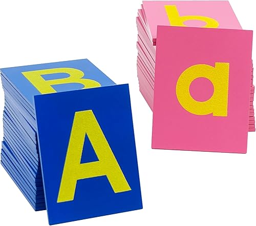 Miniatura 5 de Hidoggy Montessori 26 letras de papel de lija inferior y mayúscula para aprendizaje Montessori en el desarrollo infantil temprano