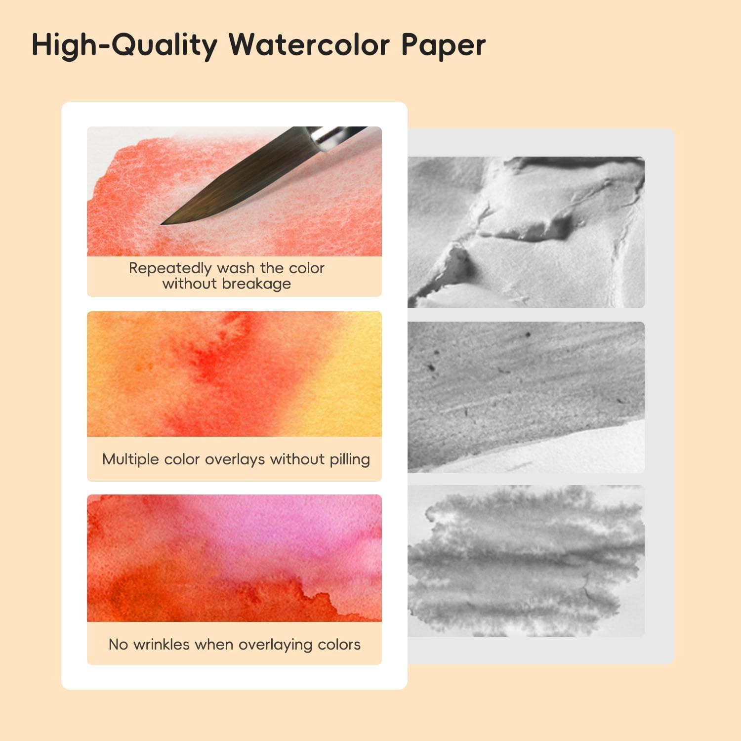 Arrtx Watercolor Sketchbook,100% Cotton Acid-Free 140lb/300gsm Hot Press Hardcover Watercolor Journal Notebook 2 Pack,40 Sheets 5.35 x 3.86 inches image 9