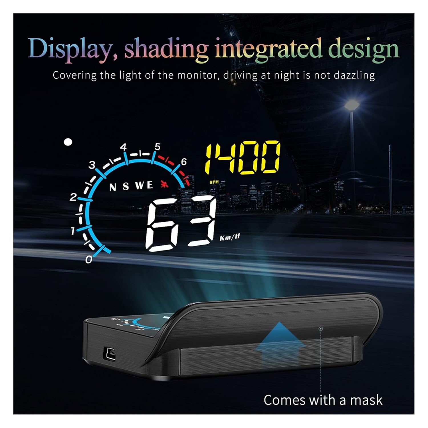 Car Electronics M12 GPS HUD Car OBD2 Head Up Display GPS with Lens Hood HUD Projector Electronic Voltage Alarm System for Car Windshield