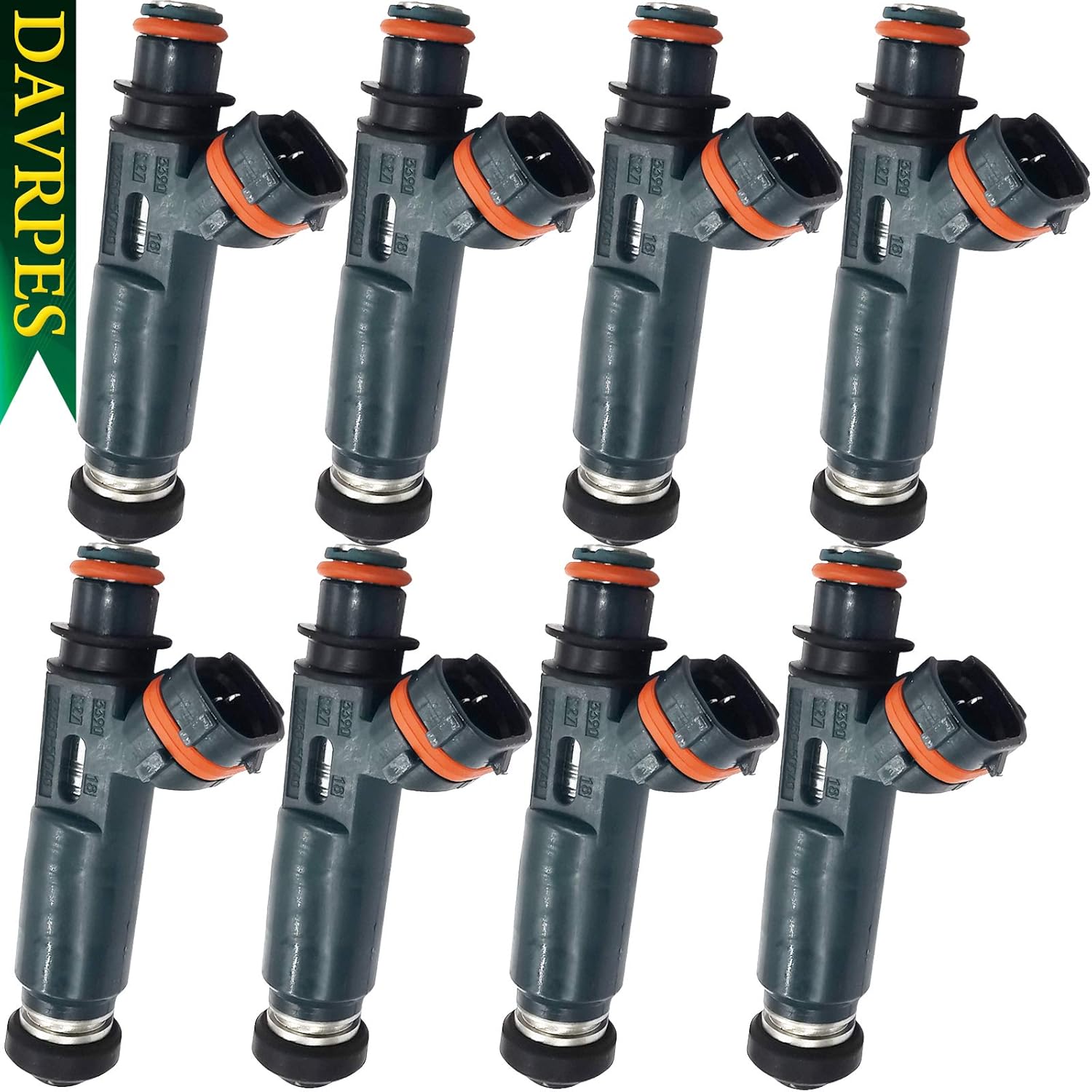 8Pcs 23250-50040 23209-0F010 Fuel Injectors Fuel Spray Nozzle 4 Holes Engine For Toyota 4Runner Land Cruiser Sequoia Tundra Lexus GX470 LX470 4.7L V8 Replace#842-12236｜23209-50040｜23250-46080