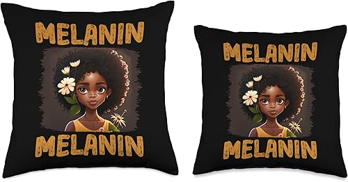 Miniatura 3 de Black History Month Pride African Black Afro Co Cute Melanin Afro Natural Hair Queen Black Girl Magic Pride Throw Pillow 16x16 Multicolor