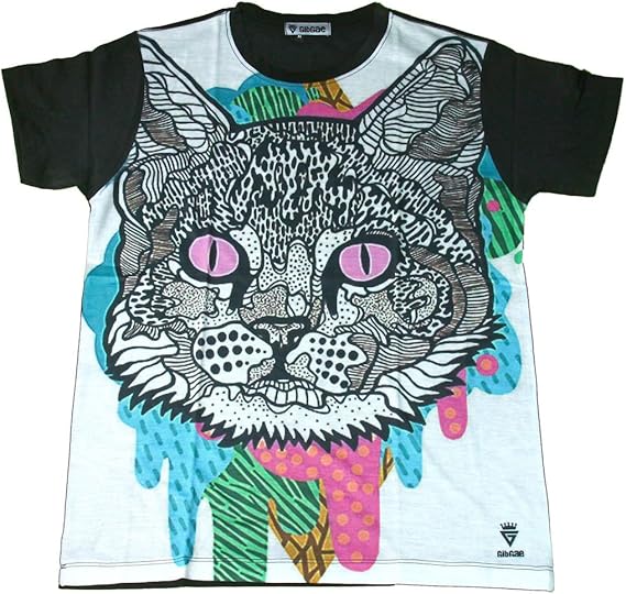 Amazon ネコ イラストtシャツ カラフル 猫 可愛い ストリート系 デザインtシャツ おもしろtシャツ メンズtシャツ 半袖 並行輸入品 Tシャツ カットソー 通販