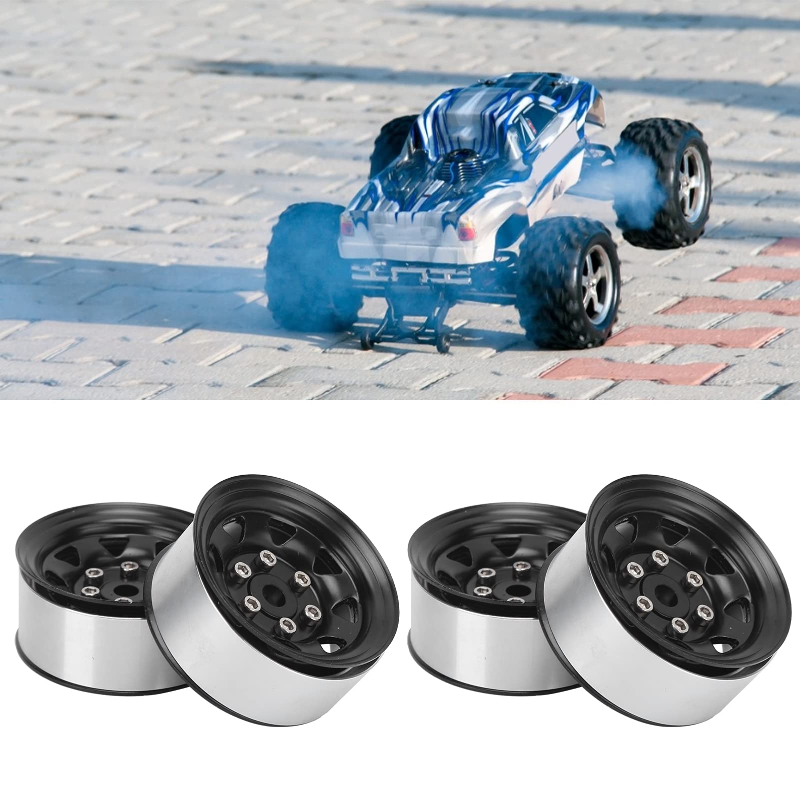 4PCS 1/10 RC Car Aluminum Alloy Wheel Hex Hub Adapter Extension 10MM to 17MM for Traxxas Maxx