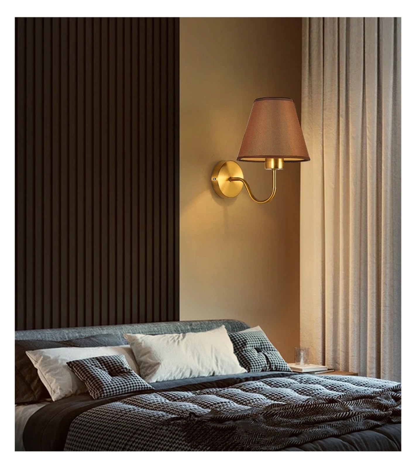 Lampada da Parete Moderna in Tessuto - Illuminazione per Interni in Stile Nordico per Camera da Letto, Comodino, corridoio e Scale. Elegante complemento d'arredo, Luce soffusa, fac