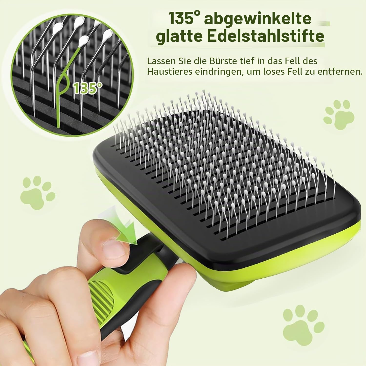 Hundebürste Katzenbürste, Professionelle Haustier Bürsten Selbstreinigende Hundebürste Langhaar Kurzhaar Hundepflege Massage Fellpflege Bürste für Katzen Hunde (3 Stück)