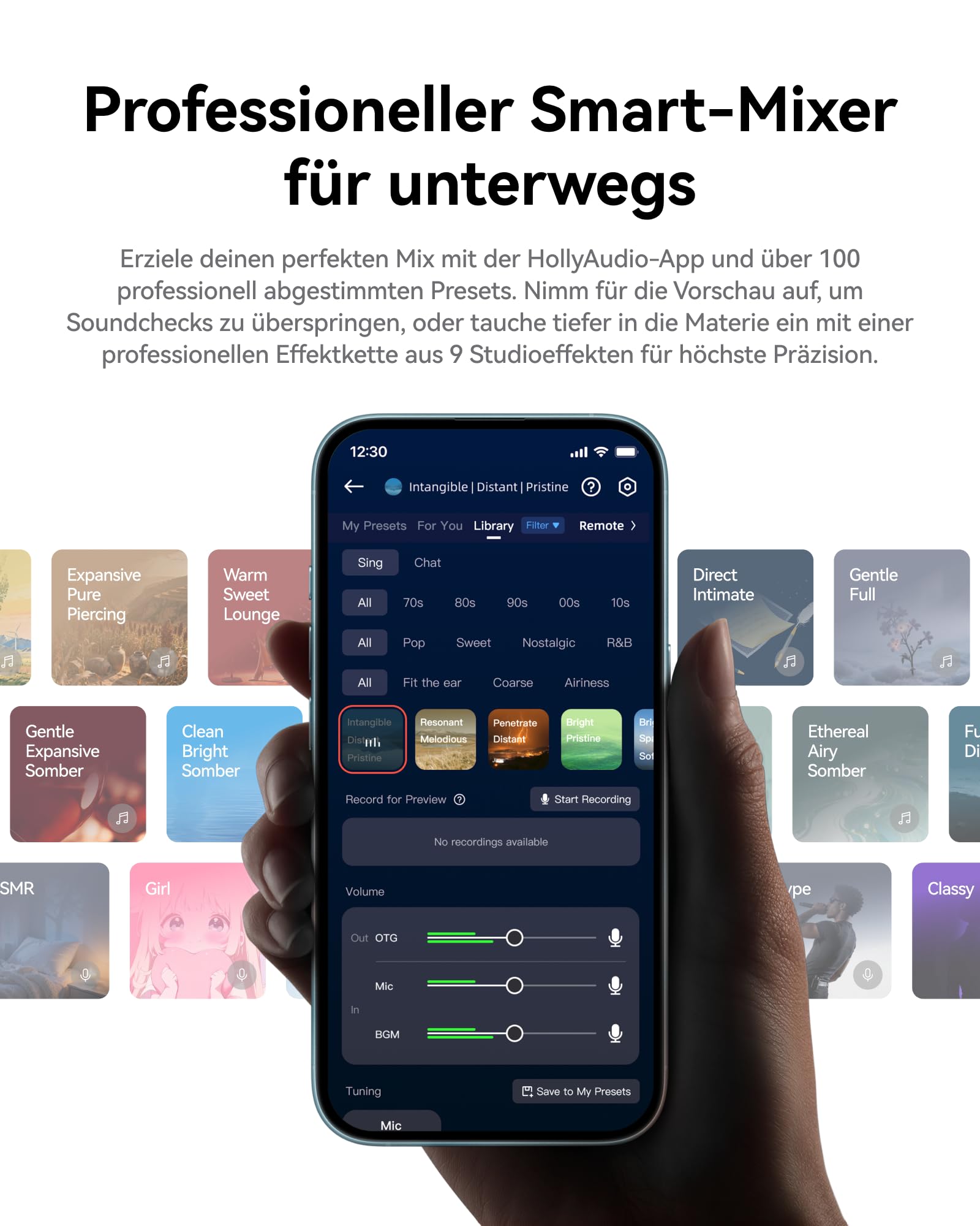 Hollyland MELO P1 Combo: All-in-One Funkmikrofon-System mit Mixer, Monitor-Kopfhörer, KI-Rauschunterdrückung, 100+ Presets & 9 Studio-Effekten für Live-Streaming, Gesangsaufnahmen & Podcasts