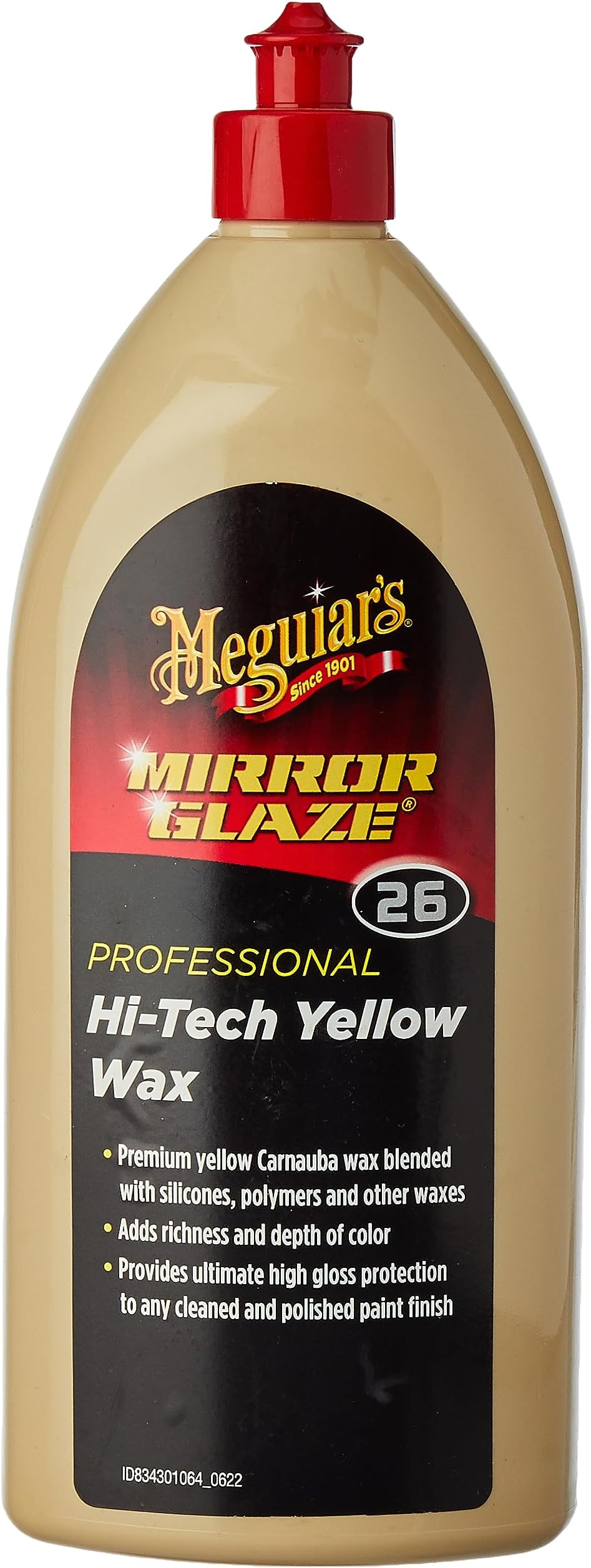 Meguiar's Hi-Tech Yellow wax, premium carnuba protecion with silicones and polymers (1 Litre), ultimate shine and gloss, DIY car, long lasting paint protection