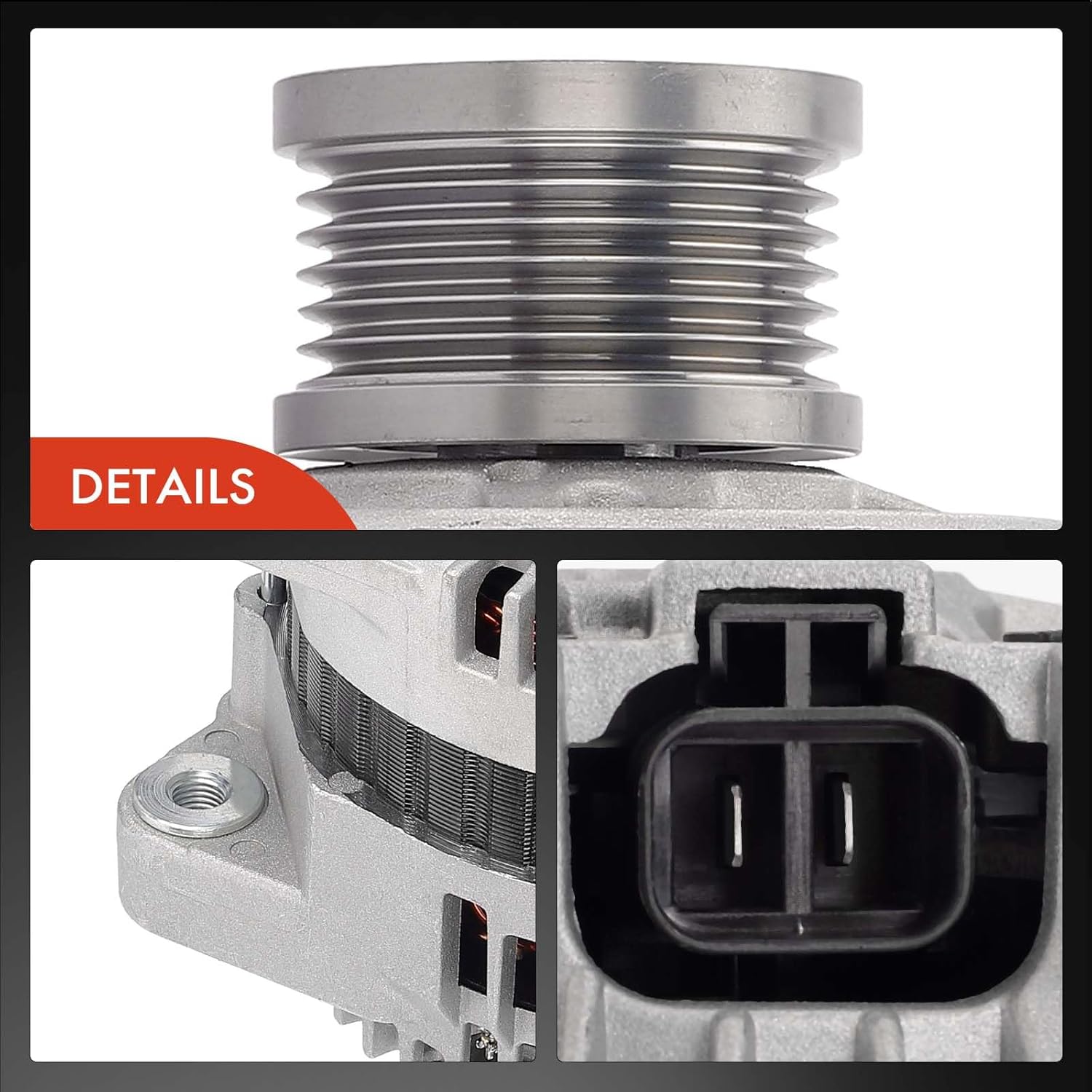A-Premium Alternator Compatible with Nissan Altima/Sentra 2002 2003 2004 2005 2006 2.5L, 12V 110A 6-Groove Clutch Pulley CW, Replace# 23100-8J000, 231008J00A, LR1100-734, LR1100-726, TG12S041