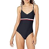 Tommy Hilfiger Women's Classic V-Neck One Piece Swimsuit
