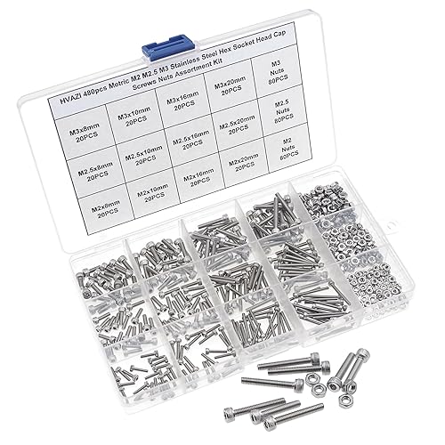 Miniatura 5 de Kit surtido de tuercas métricas M2 M2.5 M3 de acero inoxidable con cabeza de zócalo hexagonal