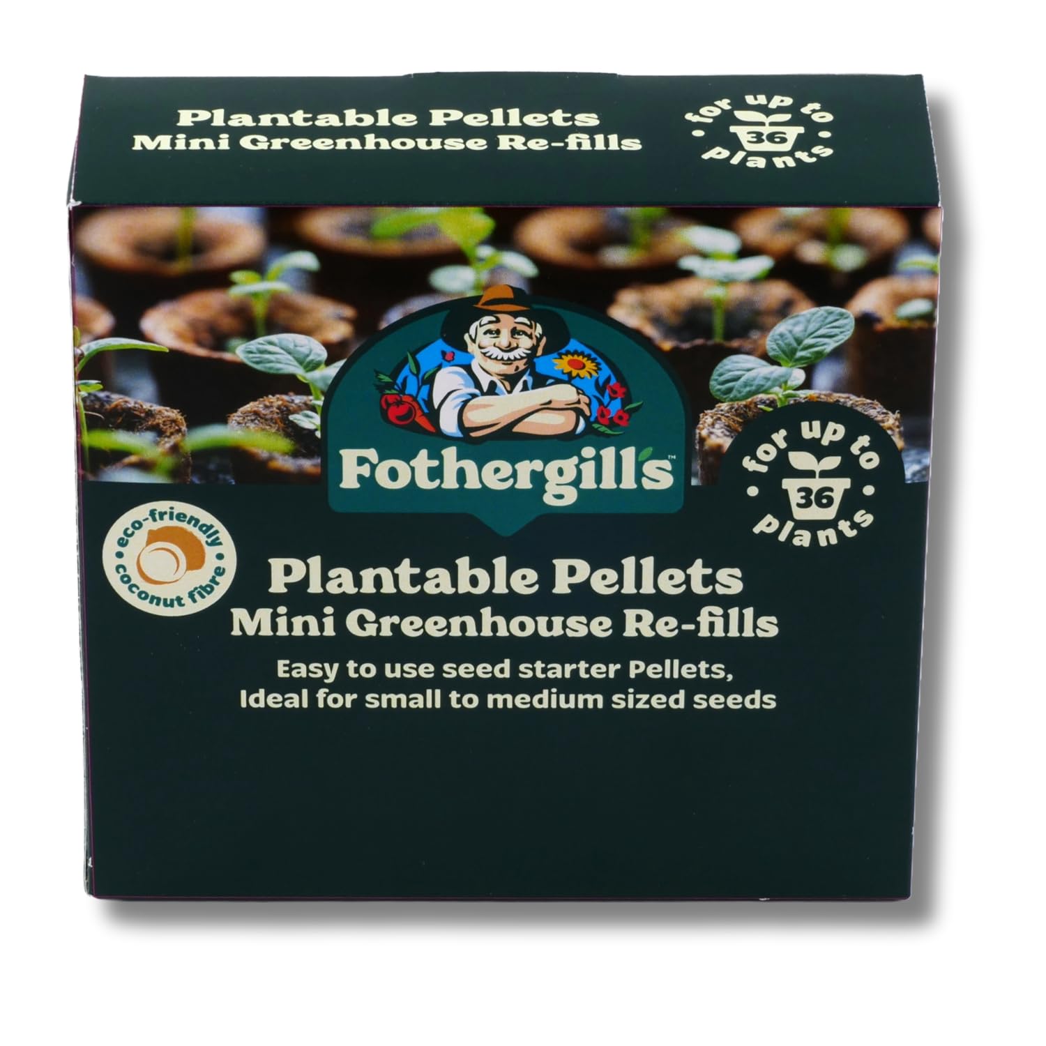 Fothergill's 35mm Plantable Pellets Refill Pack, 36 Pieces - Organic Seed Starter Pods for Easy Germination, Eco-Friendly Gardening Supplies, Ideal for Indoor & Outdoor Planting