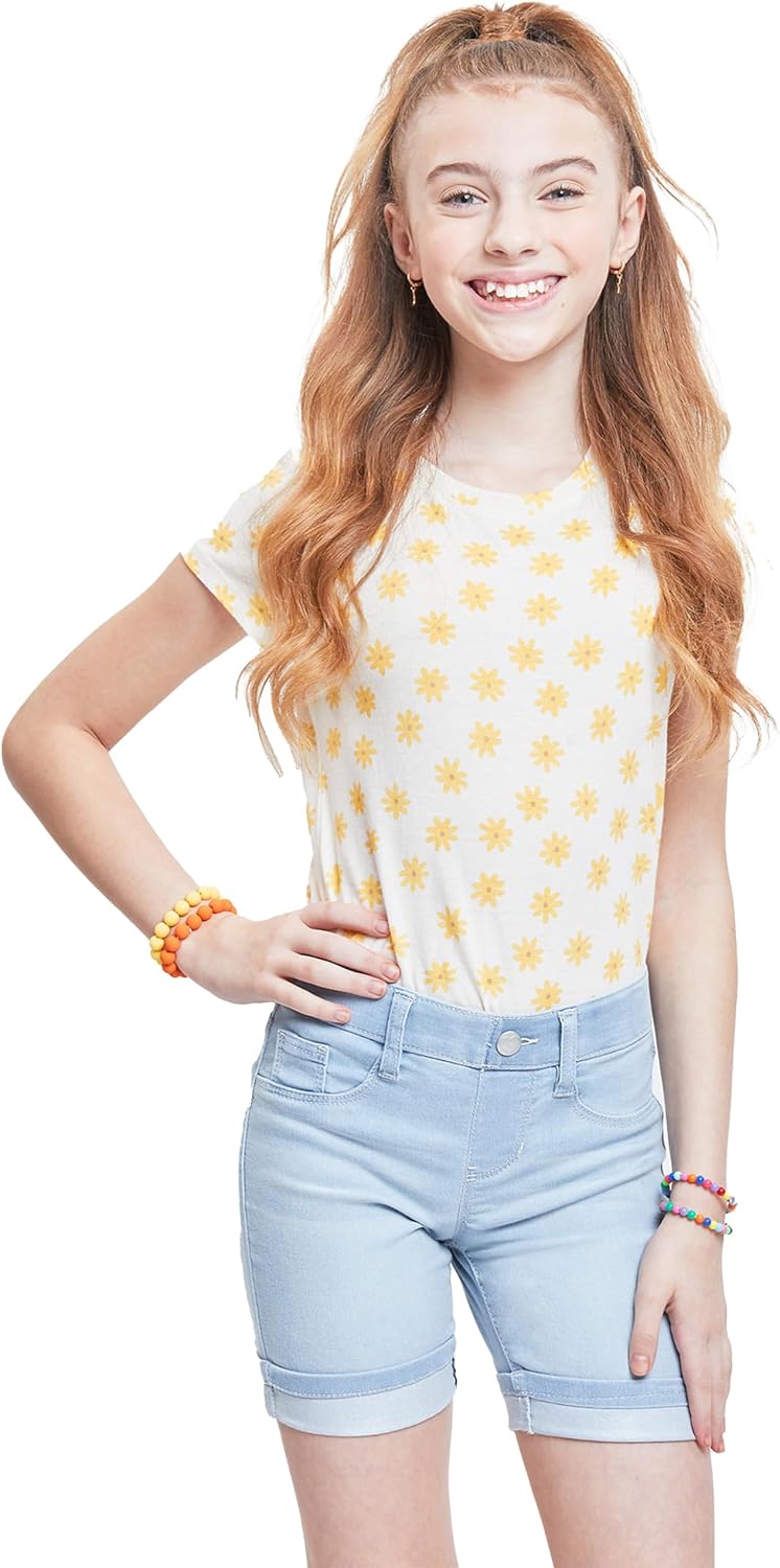 YMI Girls Girls Essential Cuffed Pull-on BermudaBermuda Shorts