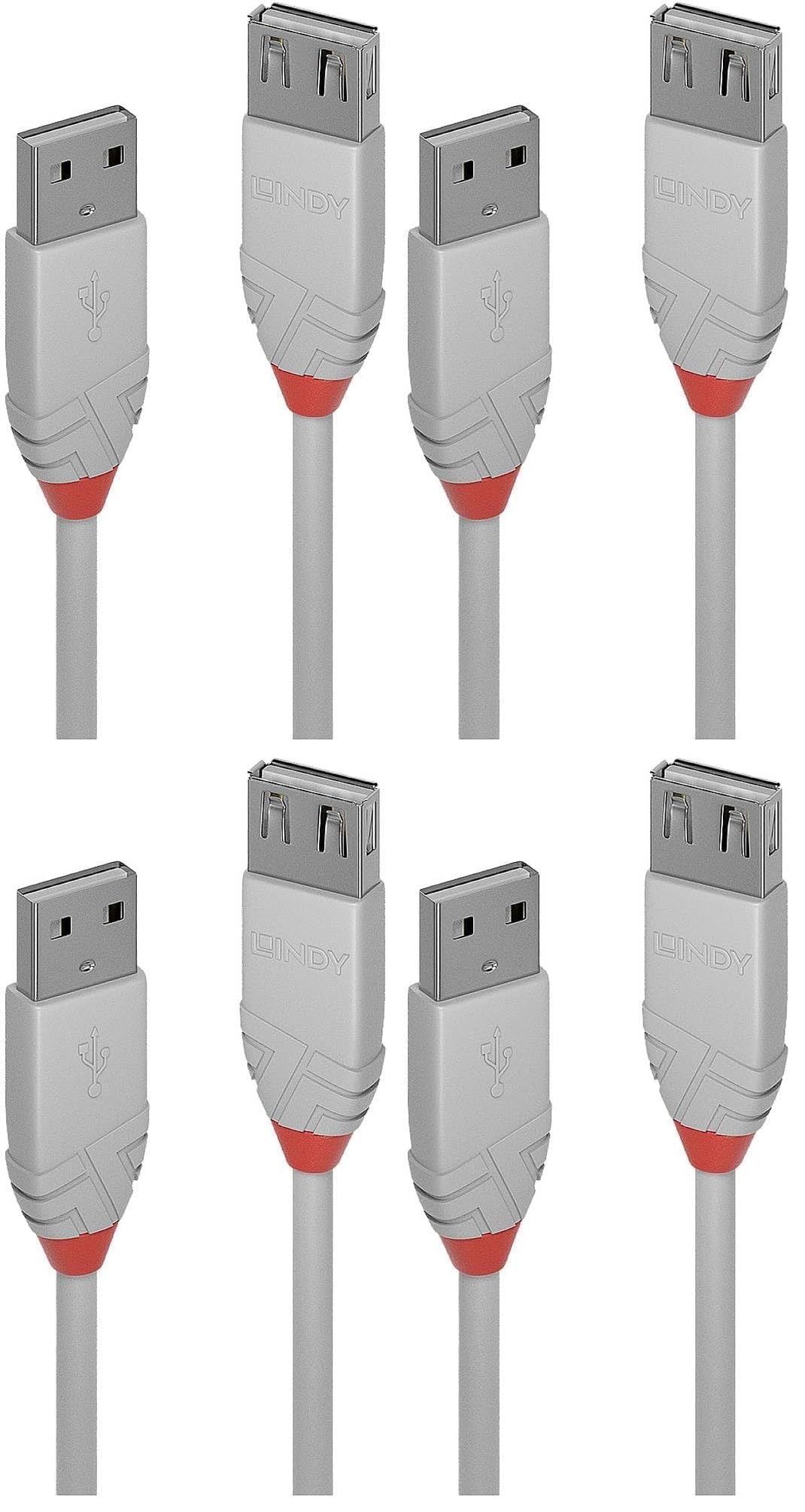 Prolunga USB 2.0 Tipo A Anthra Line, 0.2m (Confezione da 4)