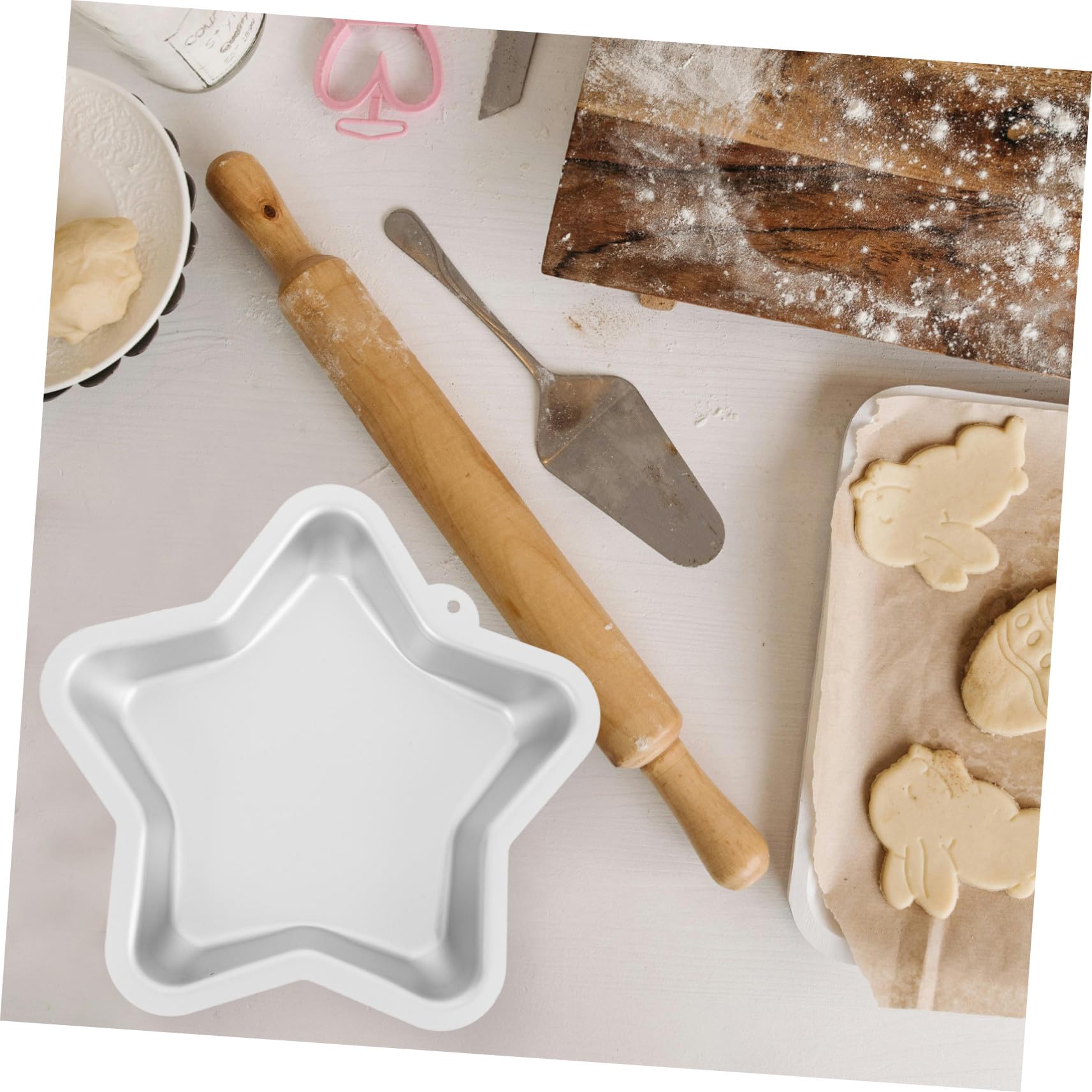 2 Pièces Moule à Gâteau Étoile Aluminium Moule Pointes Antiadhésif pour Cupcake Cheesecake Pâtisserie DIY pour et Célébrations