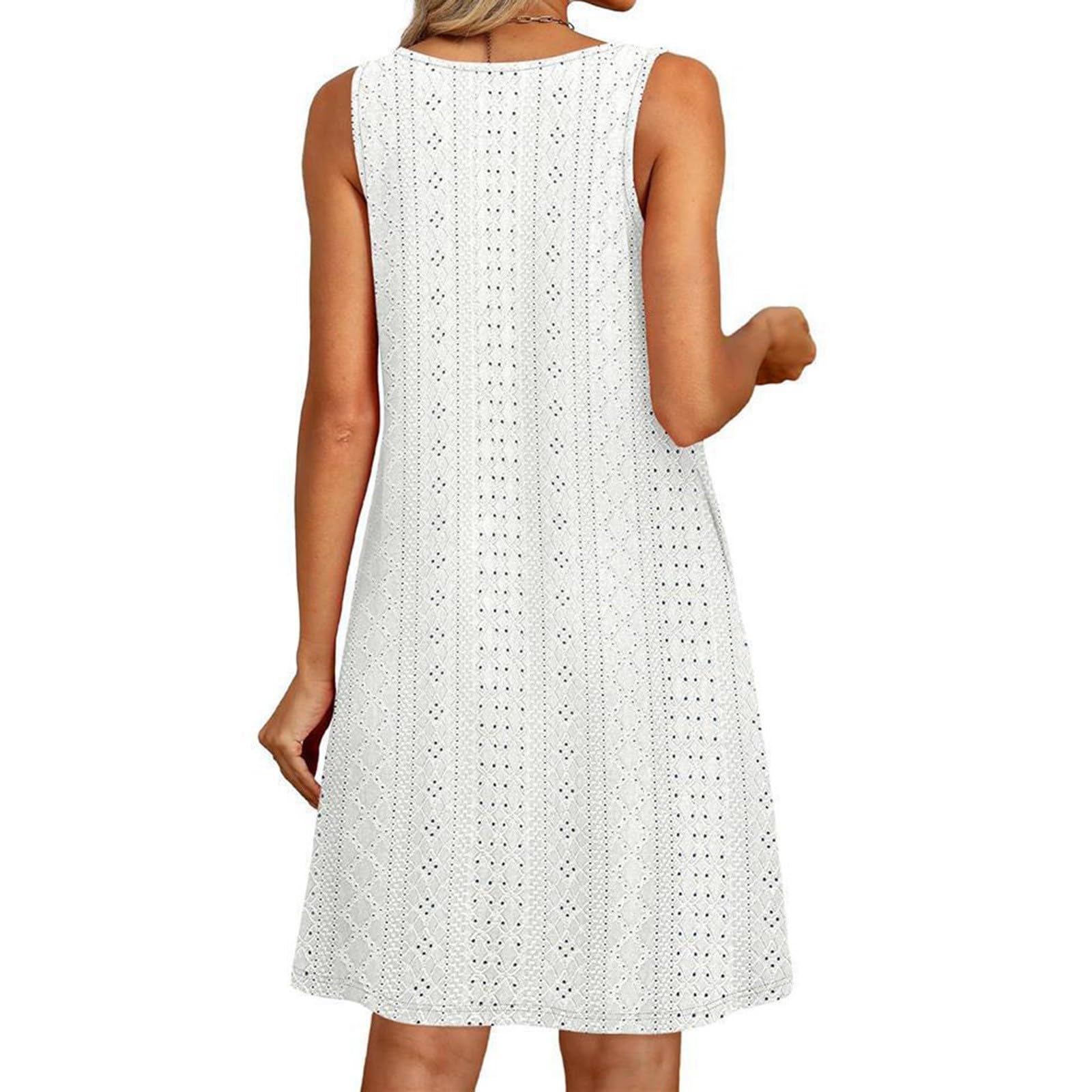 Vestido de playa para mujer, sin mangas, holgado, casual, de verano, vestidos de playa, vestidos de noche, vestidos de verano, vestido ligero y aireado para vacaciones, ropa de descanso