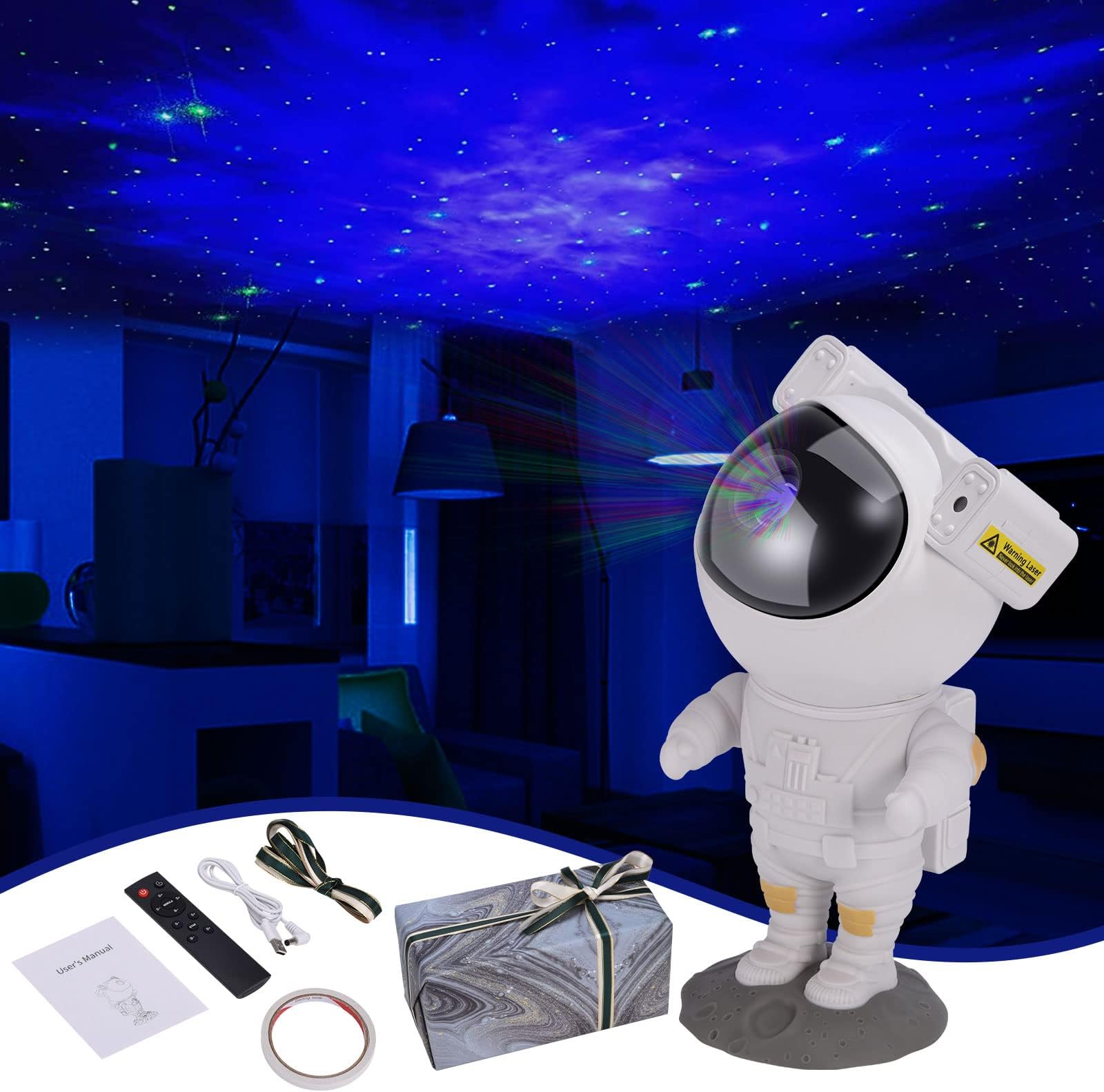 Star Projector Astronaut Light Projector, Astro Alan Galaxy Projector Match with Gift Wrapping Paper,Astronaut Desk Decor for Kids Roomwith Timer & 360° Rotate Design,Gifts for Boys,Adults,Birthday