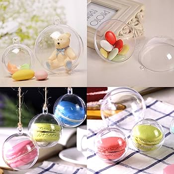 20 stuks invulbare doorzichtige plastic ballen bruiloft kerstversiering ornamenten kerstversiering holle ballen S Elke bal kan in twee delen worden gescheiden (5CM 20 stuks invulbare doorzichtige plastic ballen bruiloft kerstversiering ornamenten kerstversiering holle ballen S Elke bal kan in twee delen worden gescheiden (5CM