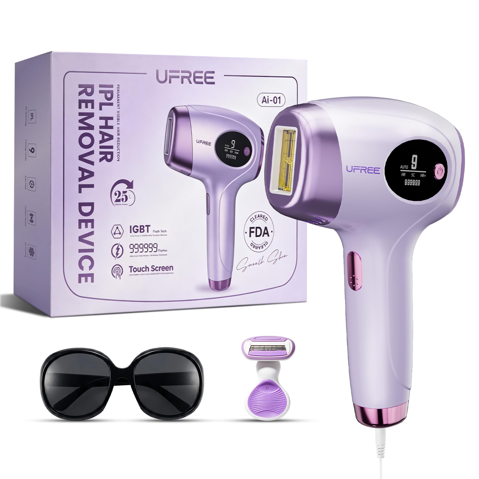 Ufree IPL Laser Hair Removal Device for Women at Home, 96% Hair Reduction
