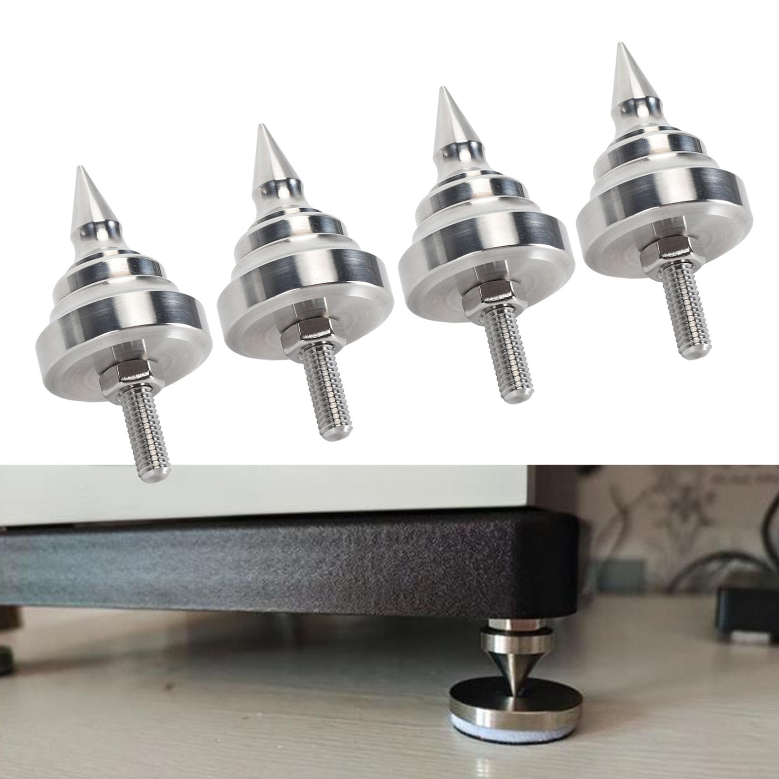 4 Pezzi Punta per Altoparlante, Piedini Isolanti per Altoparlanti HiFi, Piedini Regolabili per Assorbimento degli Urti per Amplificatore Lettore CD DVD Giradischi (M12)