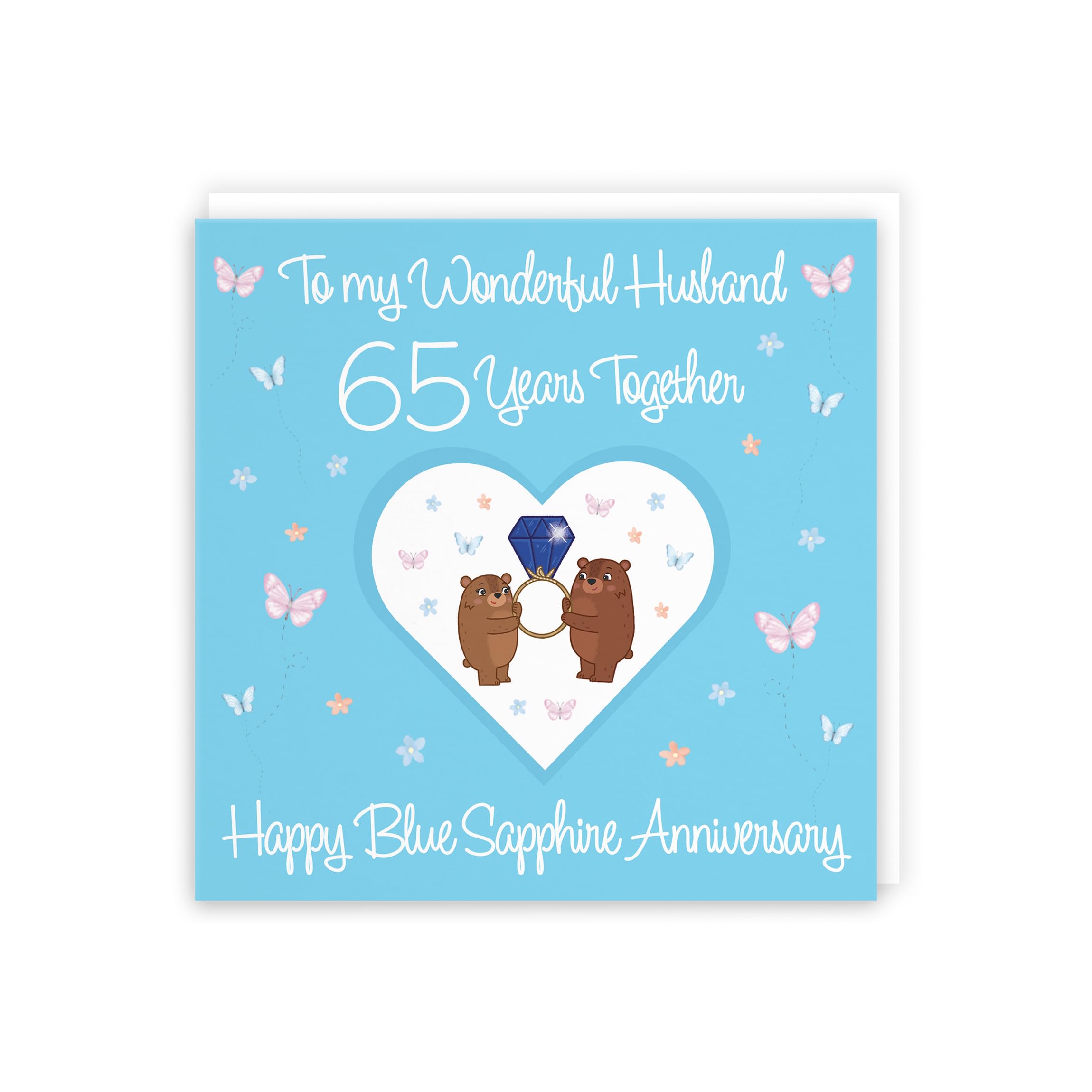 Hunts England, Husband 65th Anniversary Card, 65 Years, Blue Sapphire Anniversary, Romantic Meadows, Fun Card - Image 3