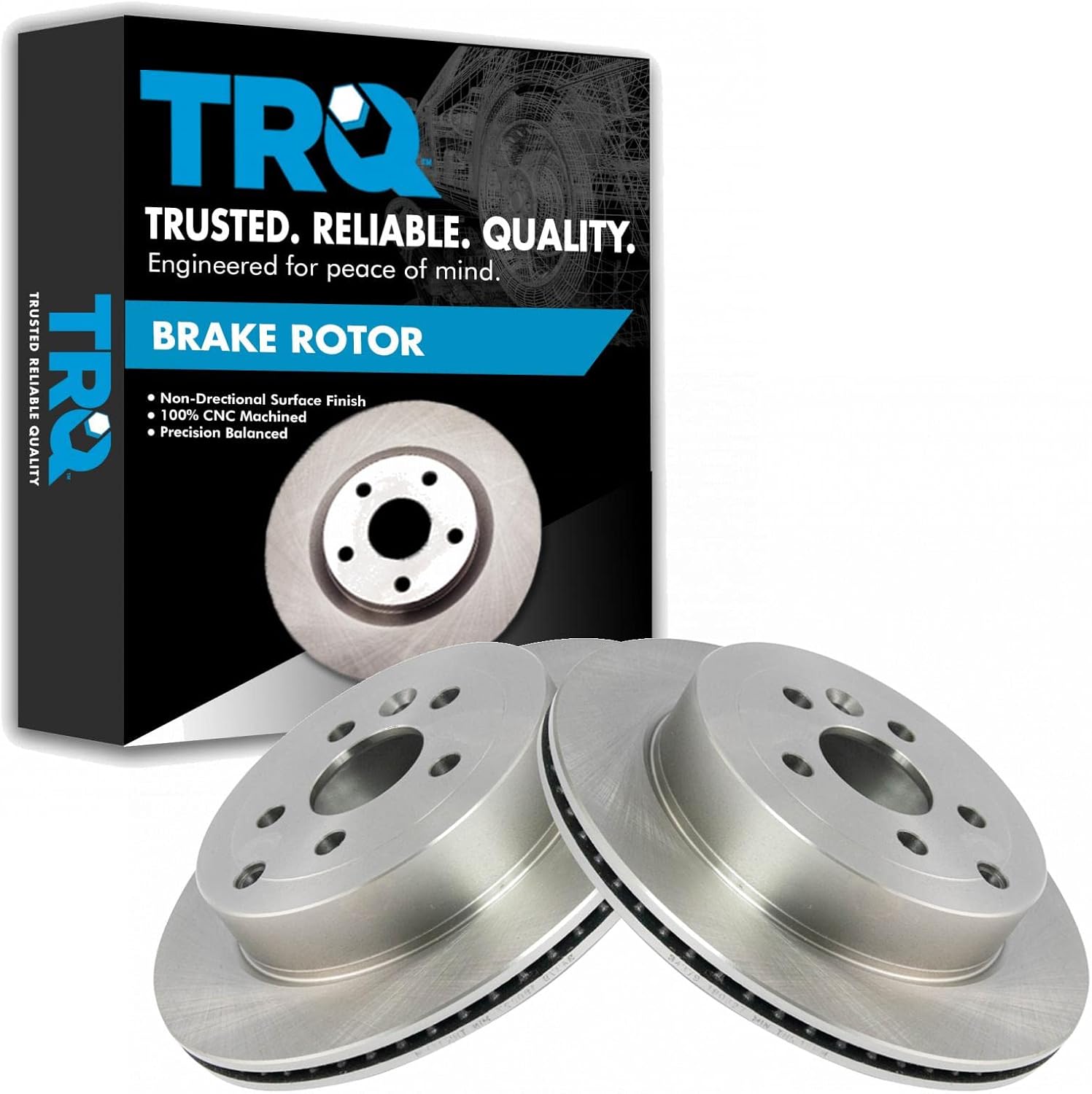TRQ Rear Brake Rotors Set for 2008-2012 LR2 (Vented) - OE Replacement