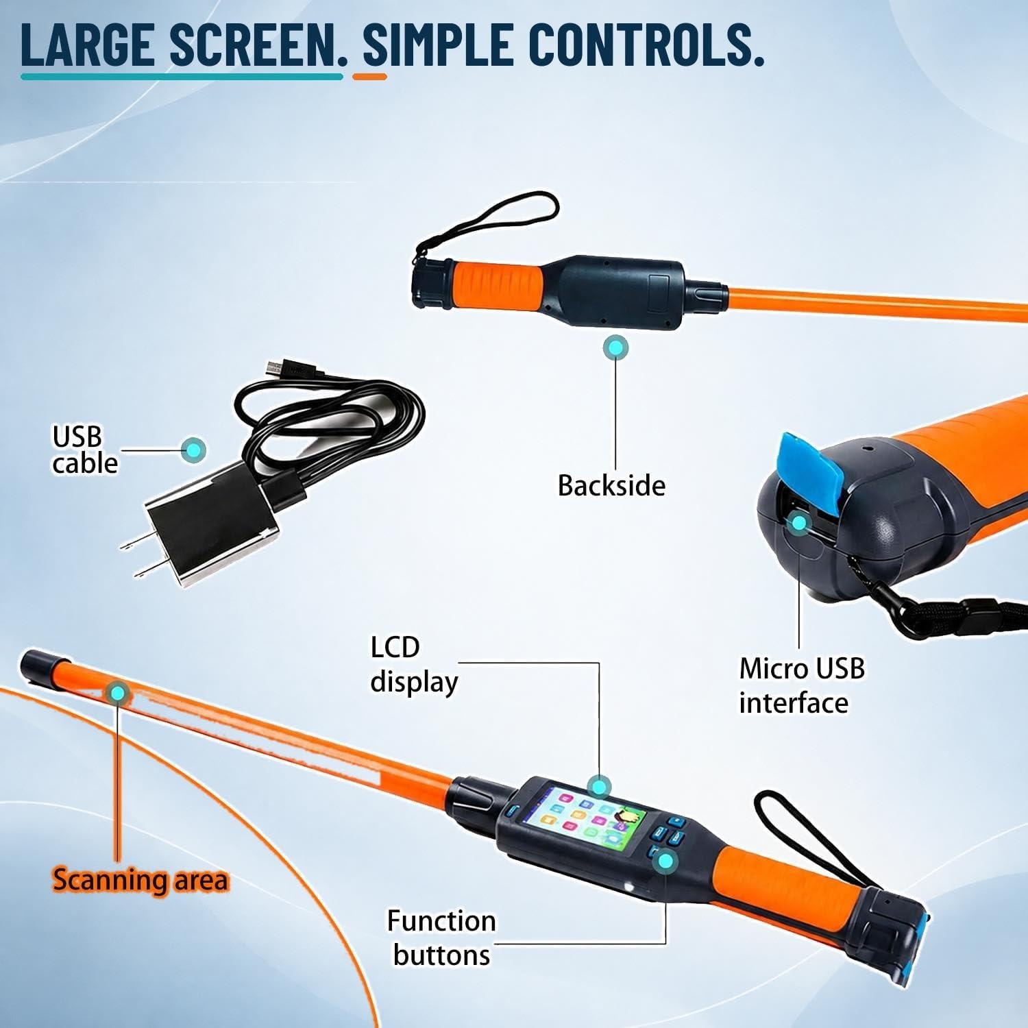 Lettore Microchip Animali, Scanner Tag Auricolari con Display 3,5 pollici