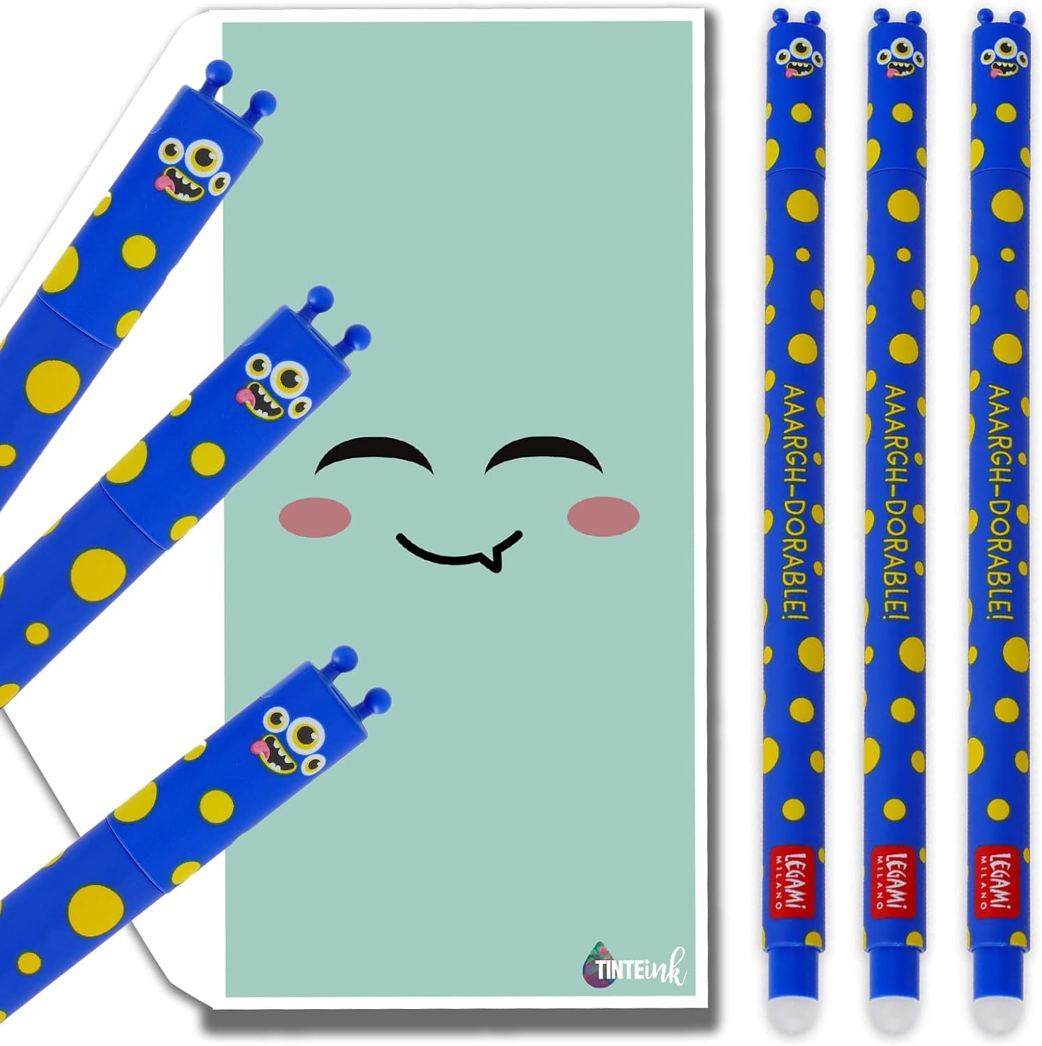 Legami Erasable Pens Bundle Envelope - (Monster (3 Pens))