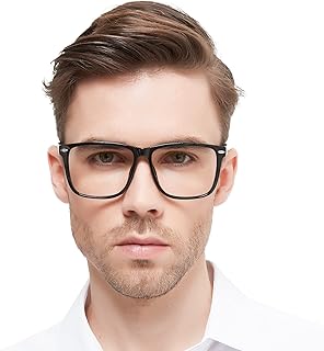 OCCI CHIARI 1.0 Reading Glasses Men Oversized Square Readers 1.0 1.25 1.5 1.75 2.0 2.25 2.5 2.75 3.0 3.5 (Black, 1.00)