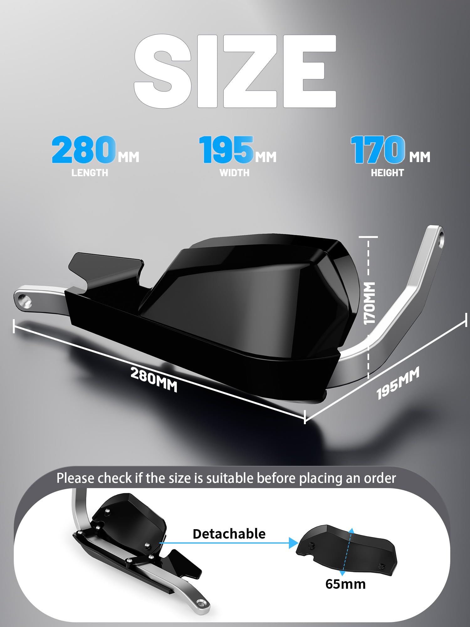 Protectores de mano para moto de suciedad – Universal para manillar de 7/8 pulgadas y 1 1/8 pulgadas – Para Dirt Bike para Motocross Enduro Supermoto (negro)