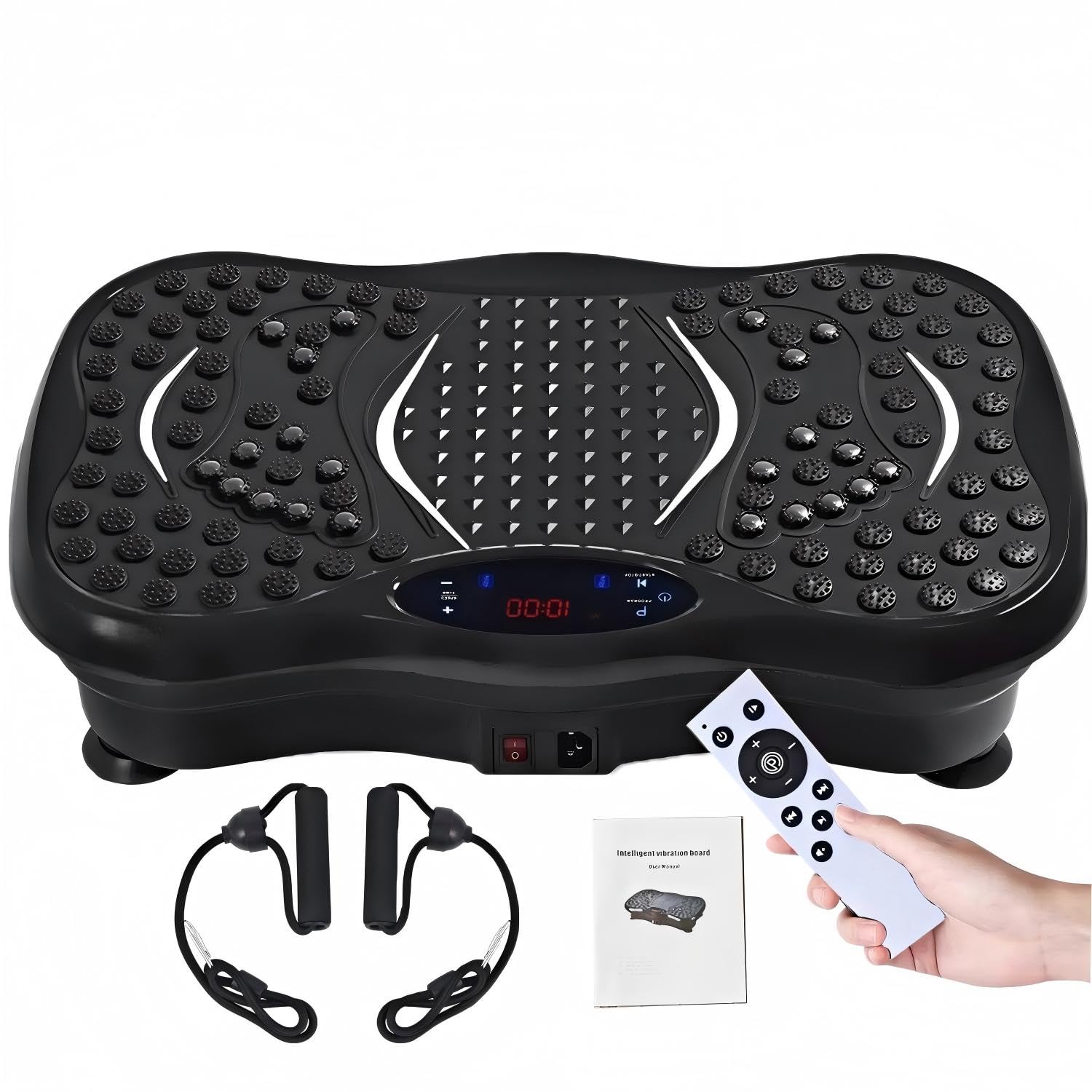 Plateforme Vibrante Perte de Poids, 2025 Amélioré Plateforme Fitness Vibration Plate pour le Drainage lymphatique, 120 Vitesses Réglables Avec Une Capacité de 450 Lb,Convient Pour le Fitness