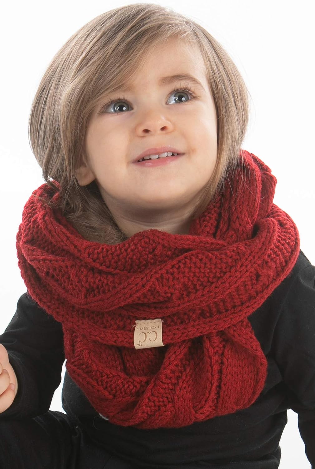 Funky Junque Girls Scarves 100% Acrylic Knit Kids Infinity Scarf Toddler Balaclava Neck Warmer Winter Circle Gaiter