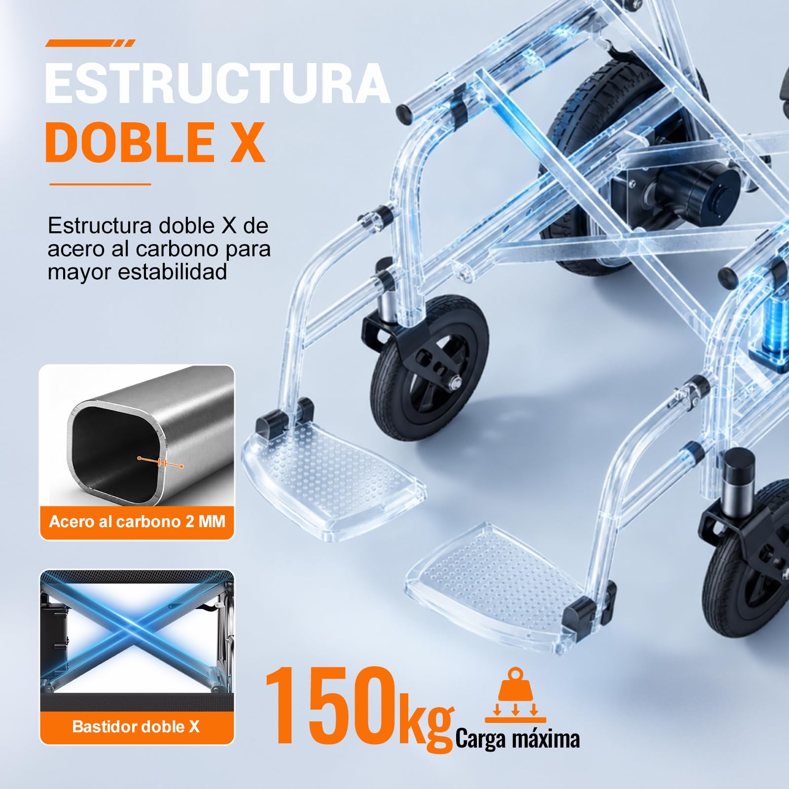 ByteTecpeak D12 Silla de Ruedas Eléctrica Plegable y Ligera para Mayores