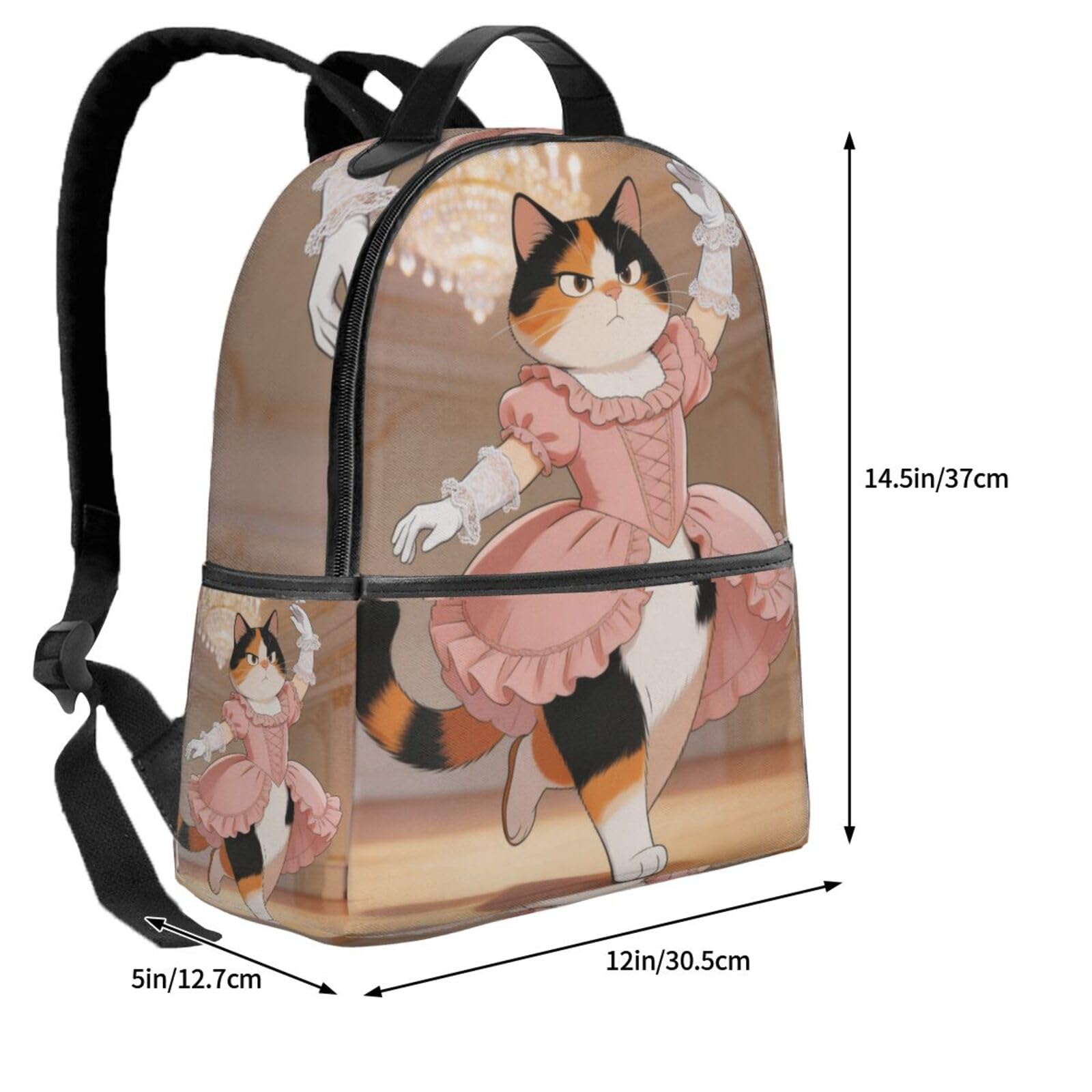 Dancing Cat Mochila ligera de viaje con funda para portátil