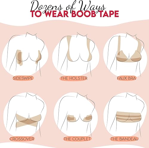 Miniatura 8 de WonderTwins Cinta de levantamiento de senos - Cinta adhesiva impermeable y resistente al sudor - Cómoda e invisible debajo de la ropa