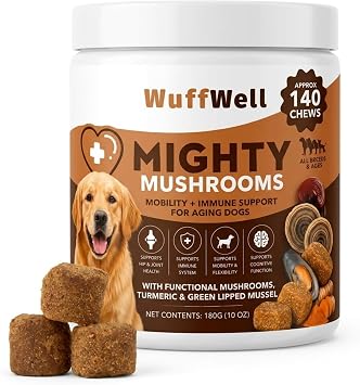 WuffWell Turkey Tail Mushroom for Dogs - Dog Multivitamin & Mushroom Chews