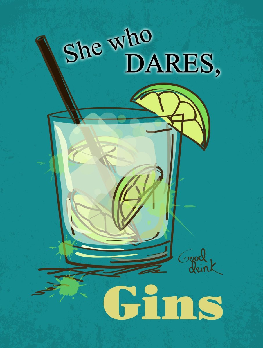 The Original Metal Sign Company Fridge Magnet - She Who Dares, Gins