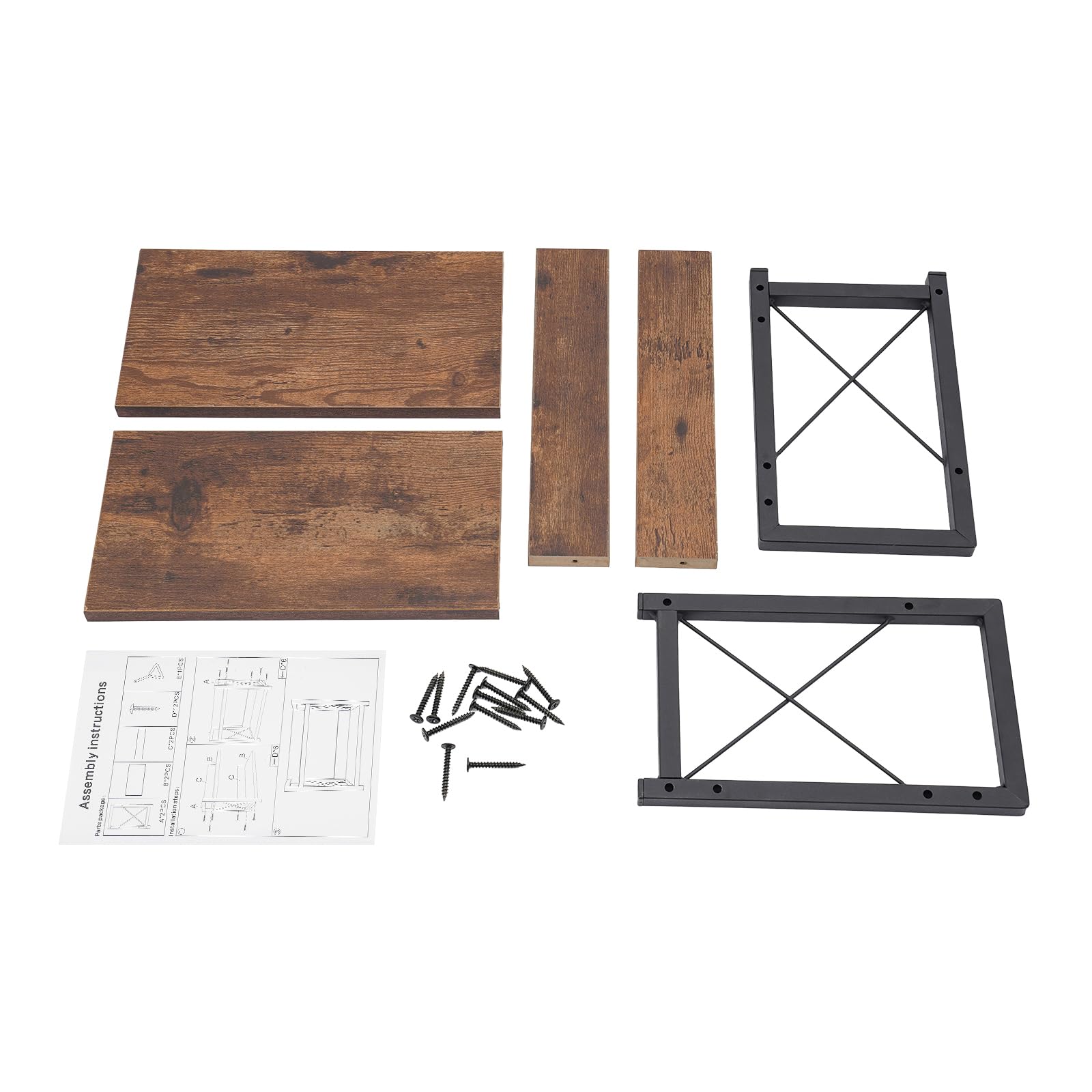 Gewürzregal, Küchenregal Stehend aus MDF und Eisen, 2 Etagen Gewürzständer für Arbeitsplatte, Stabiler Küchen Organizer mit 30kg Belastbarkeit, Rutschfest, Braun, 30x15,75x26,42cm