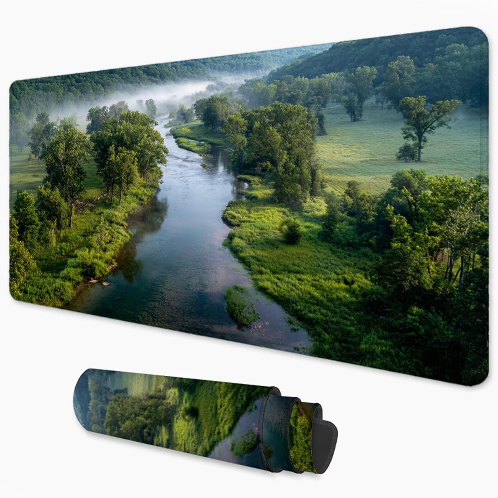 Krajobrazowa podkładka pod mysz XXL 1000 x 500 mm duża antypoślizgowa podkładka pod mysz do gier akcesoria biurowe, wodoodporna podkładka pod mysz z zamykaną krawędzią do biura, domu i pokoju zabaw