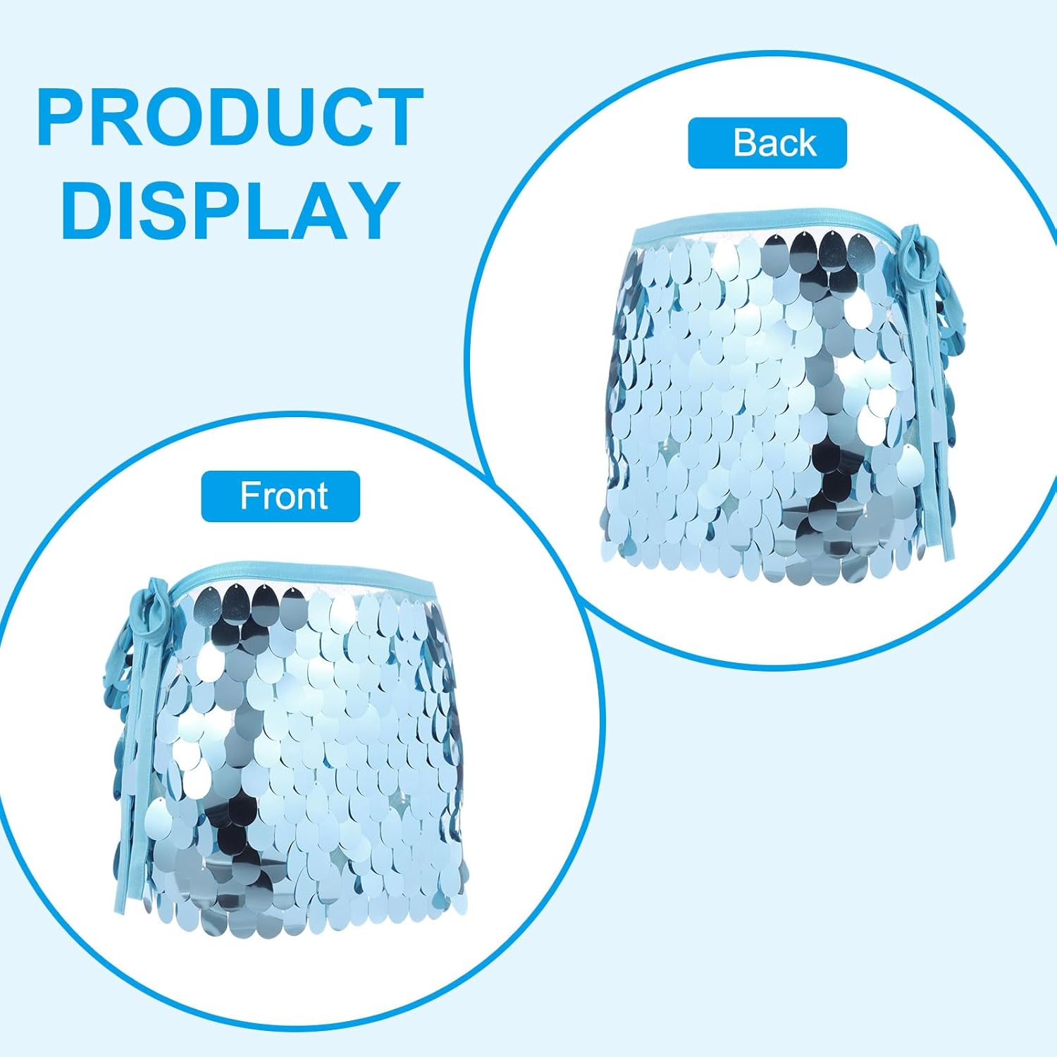 MECCANIXITY Belly Dance Hips Scarf Sequin Wrap Skirt - Image 5