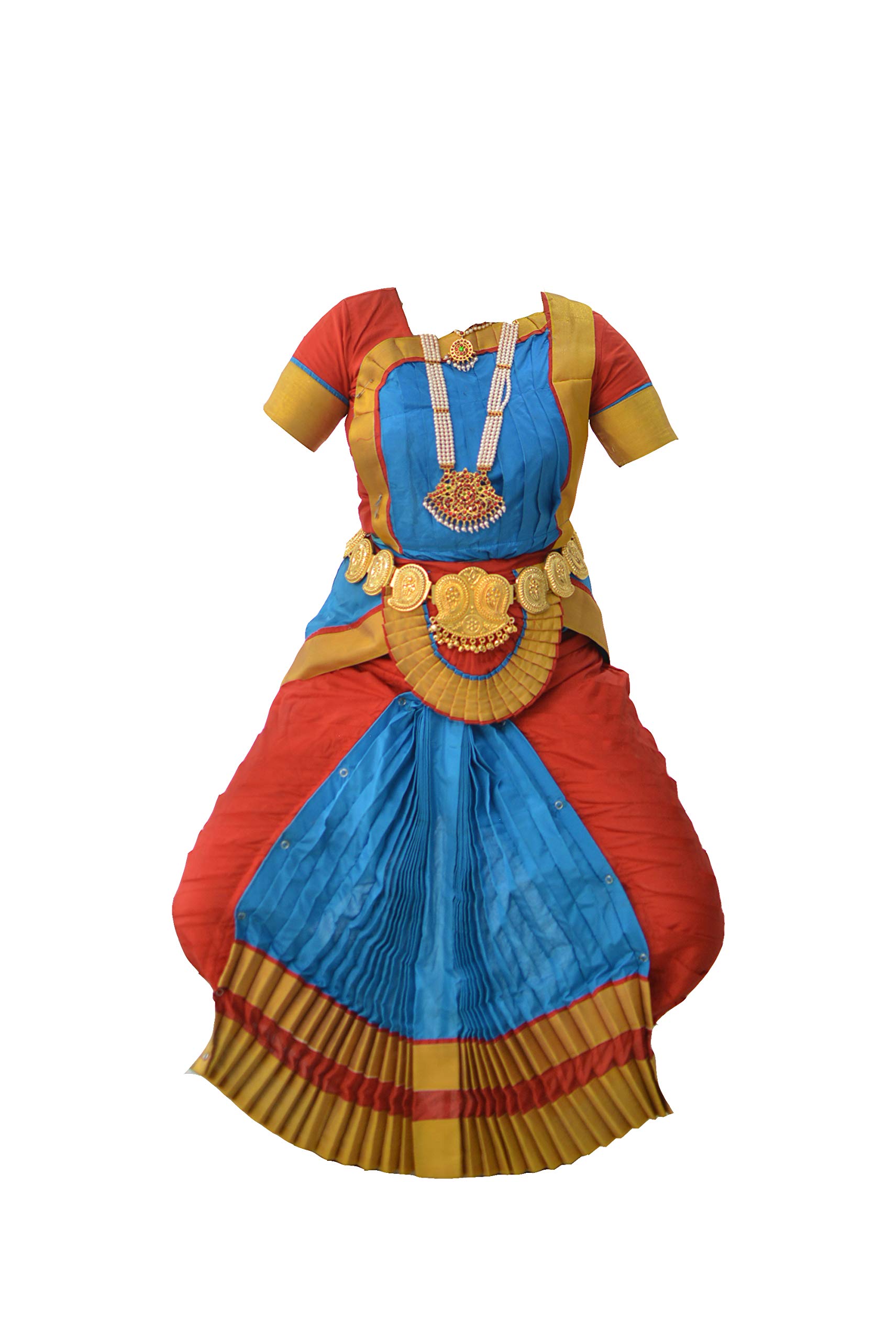 Mudra Dance Costumes Classical Bharatnatyam Readymade 36 Inch Red and Blue Silk Cloth Women and Kids Dress for Fancy Dress, Costume Competitions, School Dance Events, Annual Functions (B08NWDNJY2) Amazon Price History, Amazon Price Tracker