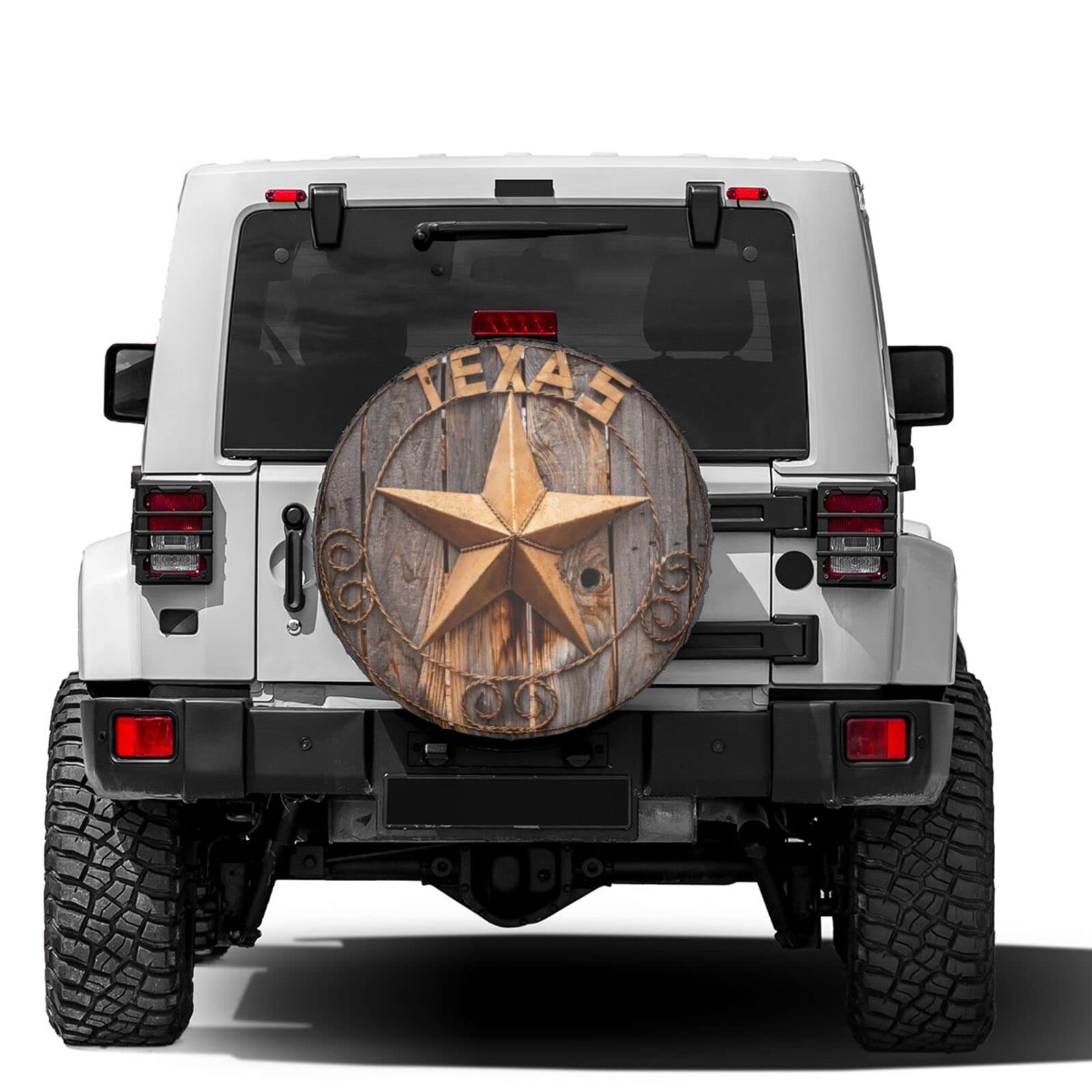 Foruidea Western Texas Star Spare Tire Cover Dust-Proof Wheel Tire Cover Fit Trailer, RV, SUV and Many Vehicle 15 Inch