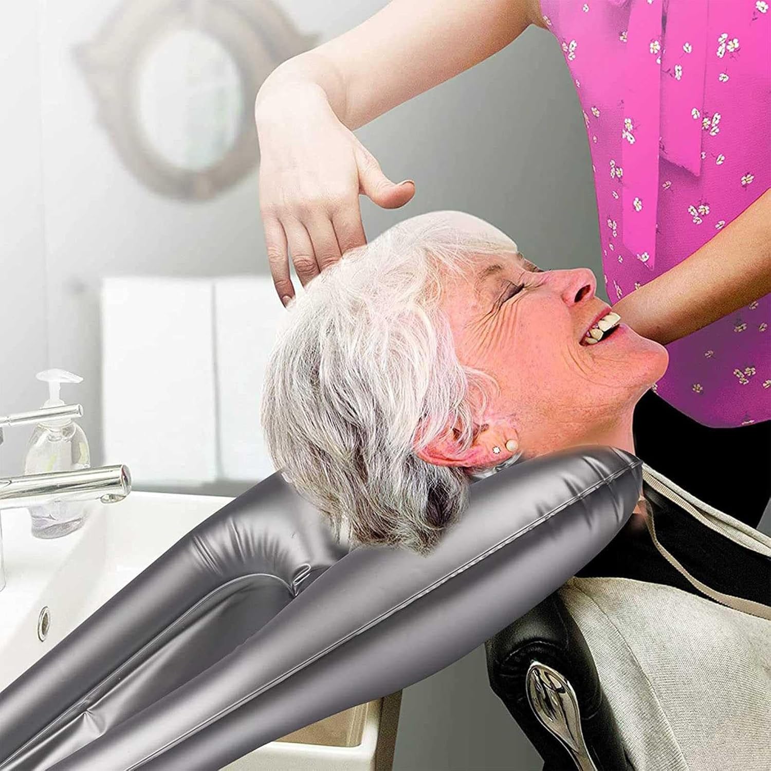 Shampoo Tray Inflatable Portable PVC Home Hair Care Beauty Salon Hair Care Lightweight Basin