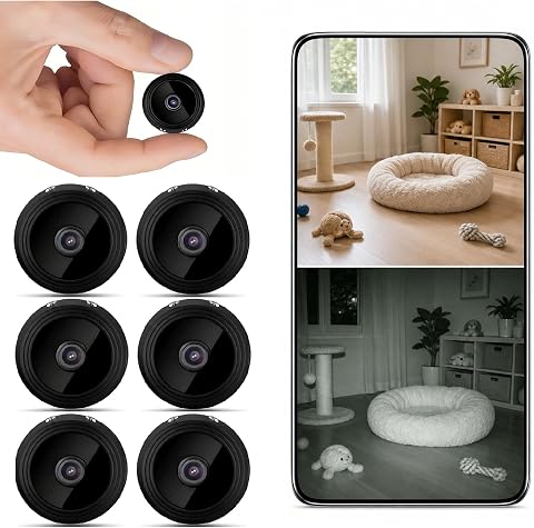 6PCS Mini Hidden WiFi Camera, Indoor Outdoor Security Cam with Night Vision & Mo