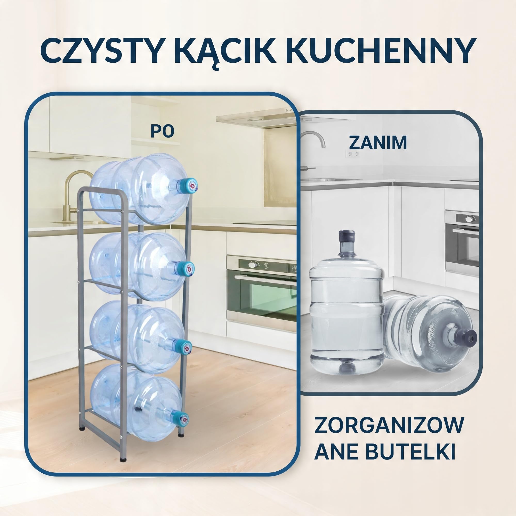 Stojak na 4 butle z wodą ViO MR-4 - Metalowy, Składany - Organizer do butle