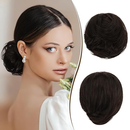 RUWISS Extensiones de cabello humano 100  real con clip elegante extensiones de cabello largo estilo casual estilo cola de caballo para mujer 088oz