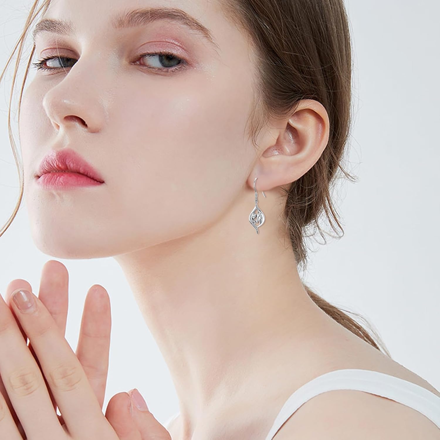 TRISHULA Horse Dangle Earrings for Women 925 Sterling Silver Womens Horse Dangling Earrings Moonstone Dangle Drop Hook Earrings Animal Earrings Horse Jewelry for Mom Daughter Birthday - Image 4